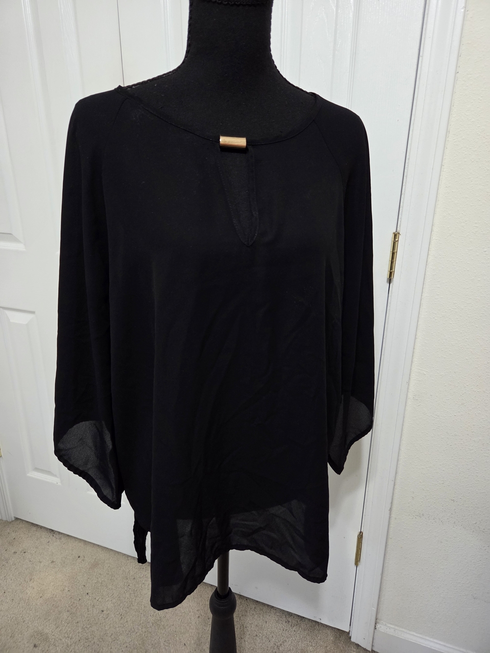 Black Women's Tunic with Decorative Accent Bar